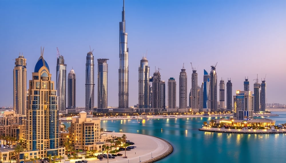 Dubai cityscape highlighting travel experiences Dubai cityscape highlighting travel experiences